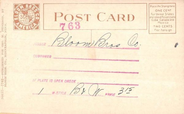 Storm Lake Iowa birds eye view Bradford Hotel entrance antique pc ZE686334 - Image 2