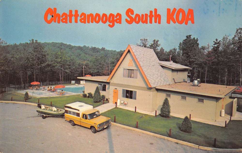 Ringgold Georgia pool scene Chattanooga South KOA vintage pc ZE686358