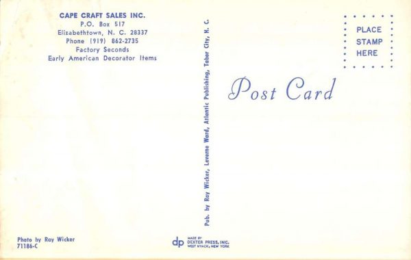Elizabethtown North Carolina Cape Craftsmen Factory Seconds vintage pc ZE686364 - Image 2