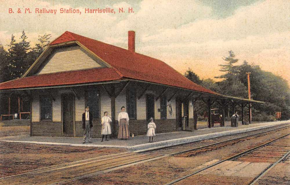 Harrisville New Hampshire B and M Railway Station Vintage Postcard JJ649392 Mary L. Martin Ltd