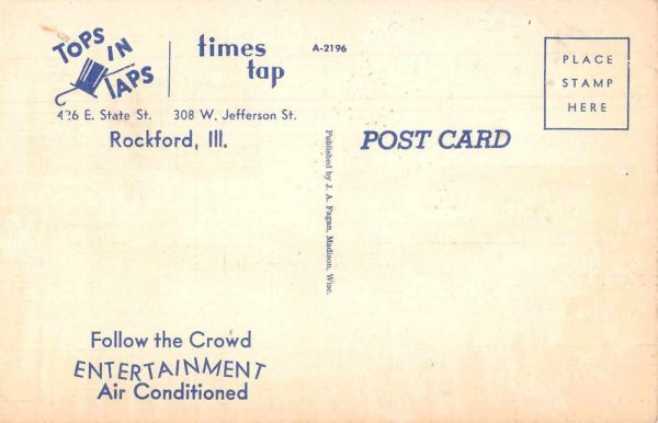 Rockford Illinois Tops in Taps Bar Interior Vintage Postcard JJ649404 - Image 2