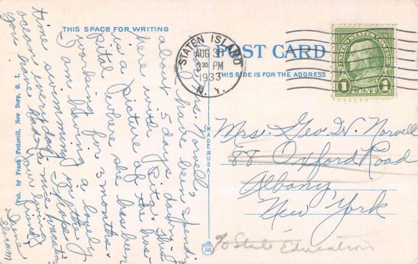 New Dorp Beach S. I. New York beach bathers at Children's Home antique pc BB121 - Image 2