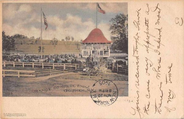 Goshen New York Orange Co Horse Show Vintage Postcard JJ649572