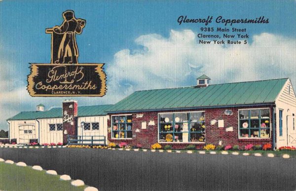 Clarence New York Glencroft Coppersmiths Vintage Postcard JJ649573
