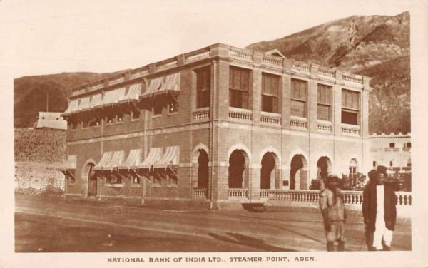 Aden Yemen Steamer Point National Bank of India Real Photo Postcard JJ649586