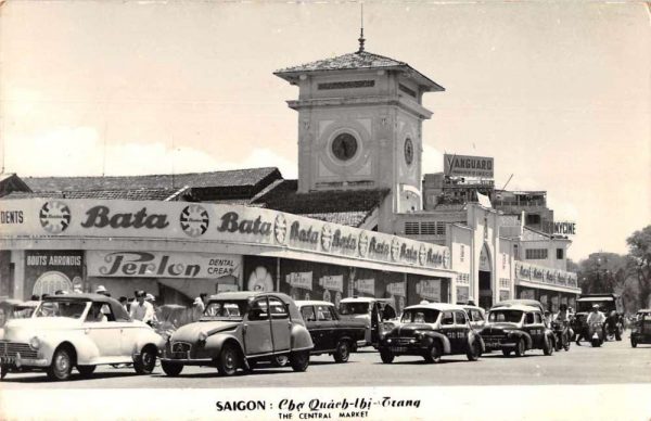 Saigon Vietnam Central Market Street Scene Real Photo Postcard JJ649630
