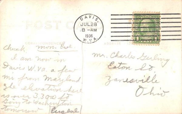 Davis West Virginia Blackwater Falls Real Photo Vintage Postcard JJ649839 - Image 2