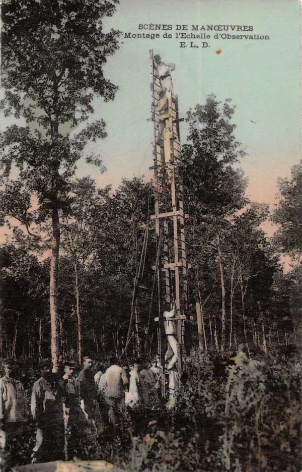 Military Assembling Observation Ladder Vintage Postcard JJ649861