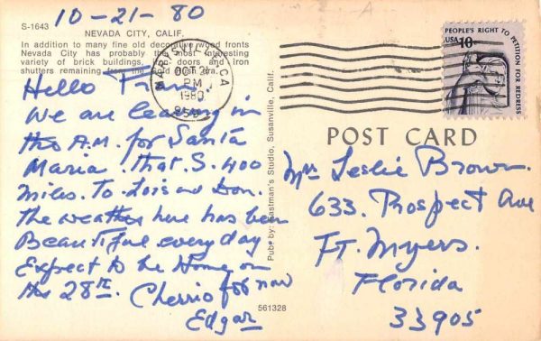 Nevada City California Business District Pepsi Sign Vintage Postcard JJ649879 - Image 2
