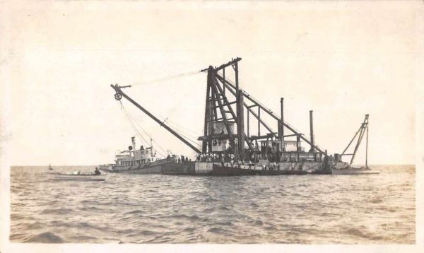 Guaymas Mexico Ocean Barge Ships Oil ? Real Photo Postcard AA3