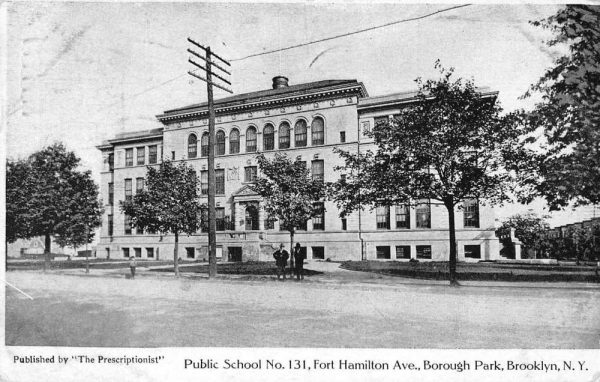Brooklyn New York Borough Park Public School Vintage Postcard AA20