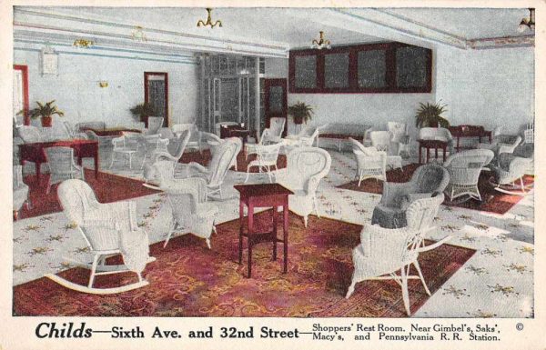 New York City Childs Shoppers Rest Room Vintage Postcard AA27
