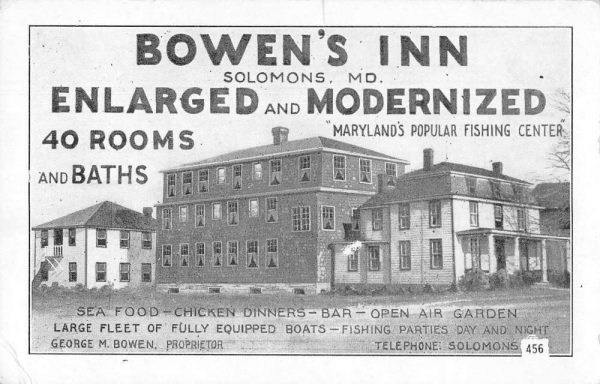 Solomons Maryland Bowen's Inn Exterior Vintage Postcard AA154