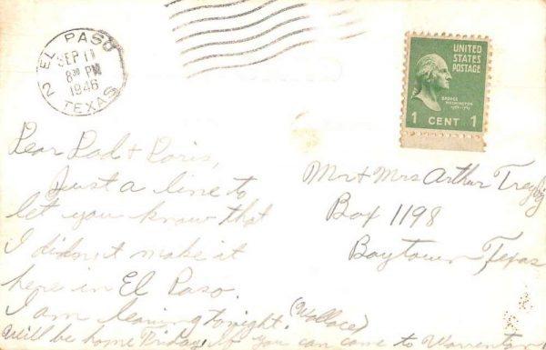 El Paso Texas USO Army and Navy YMCA Real Photo Vintage Postcard AA316 - Image 2