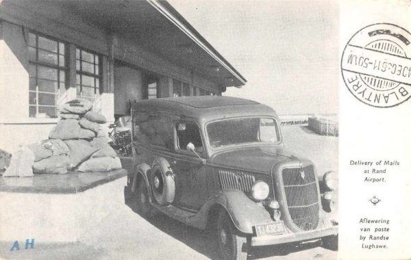 Germiston South Africa Mail Delivery at Rand Airport Postal Used Postcard AA462