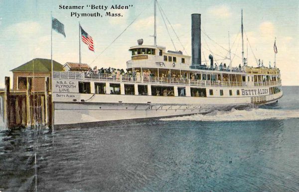 Plymouth Massachusetts Steamer Betty Alden Vintage Postcard AA543