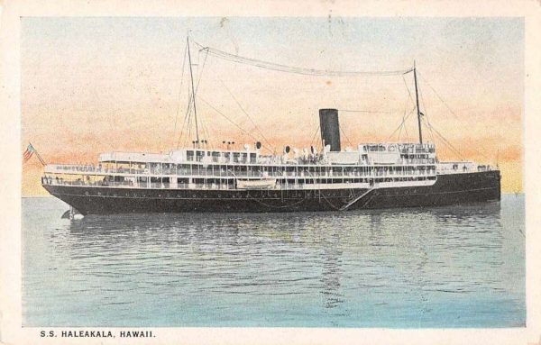 Hawaii Steamer SS Haleakala Vintage Postcard AA548