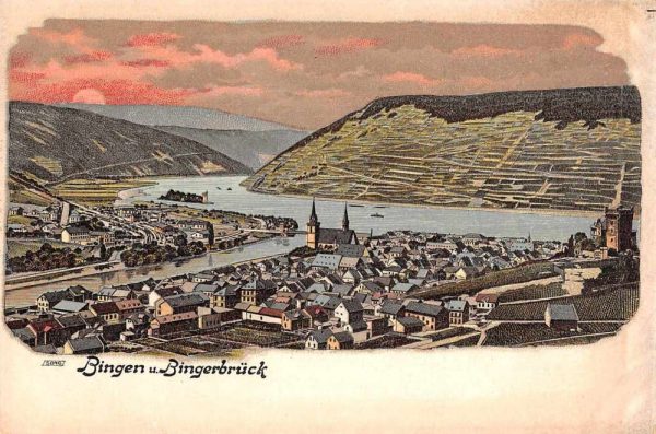 Bingerbruck Germany Bingen Birds Eye View Vintage Postcard AA566