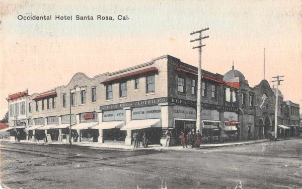 Santa Rose California Occidental Hotel Exterior Vintage Postcard AA651