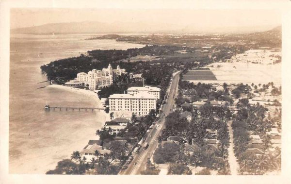 Honolulu Hawaii Royal Hawaiian Hotel Birds Eye View Real Photo Postcard AA759