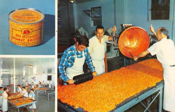 Freehold New Jersey Old Monmouth Peanut Brittle factory workers vintage pc BB233