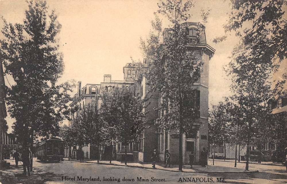 Annapolis Maryland birds eye view Hotel Maryland antique pc BB343
