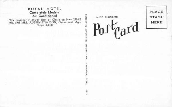 Wichita Falls Texas birds eye view Royal Motel courtyard antique pc BB356 - Image 2