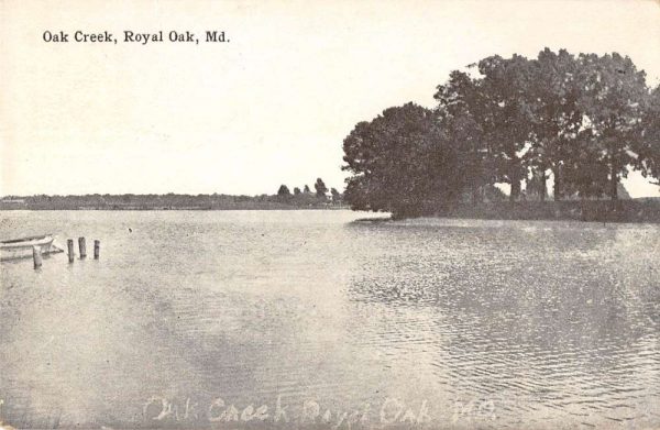 Royal Oak Maryland panoramic birds eye view Oak Creek antique pc BB370