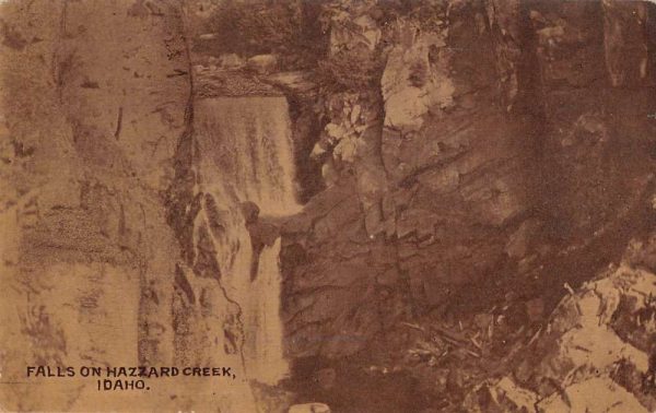 Cascade Idaho birds eye view falls on Hazzard Creek antique pc BB376