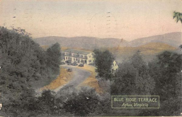 Afton Virginia panoramic birds eye view Blue Ridge Terrace antique pc BB421