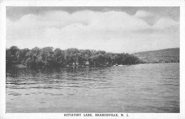 Branchville New Jersey birds eye view Kittatiny Lake antique pc BB444