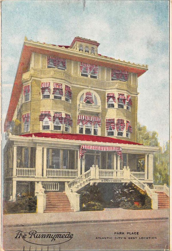 Atlantic City New Jersey view of The Runnymede antique pc BB449