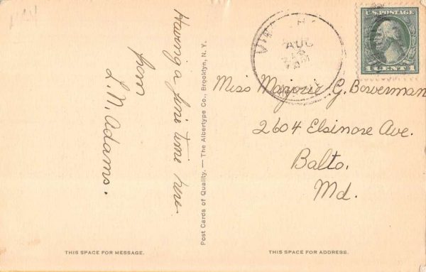 Vinal Haven Maine panoramic birds eye view Camp Red Line antique pc BB456 - Image 2