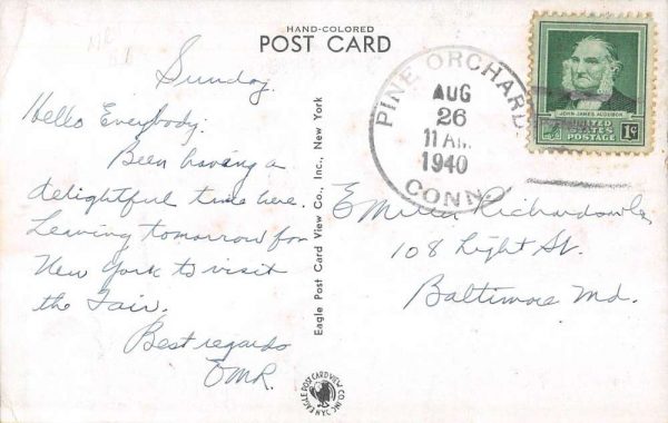 Pine Orchard Connecticut scenic view Pine Orchard Shore antique pc BB457 - Image 2