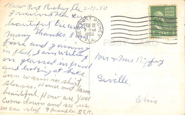 New Port Richey Florida view of War Memorial & Orange Lake real photo pc BB671 - Image 2