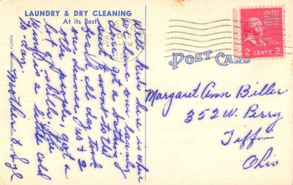 Bradenton Florida birds eye view Laundry & Dry Cleaning Plants antique pc BB705 - Image 2