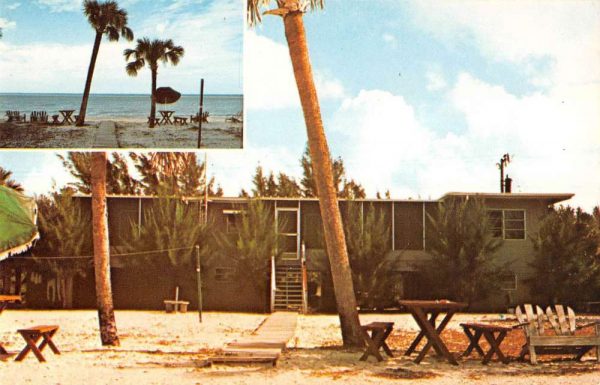 Bonita Springs Florida birds eye view Gulf Gardens Apartments vintage pc BB732