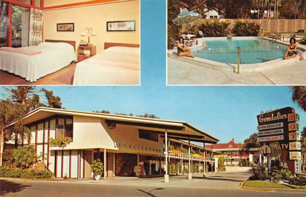 Tarpon Springs Florida multi-views The Gondolier Motel vintage pc BB760