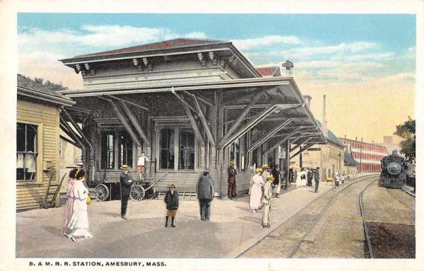 Amesbury Massachusetts B and M Railroad Station Vintage Postcard AA905