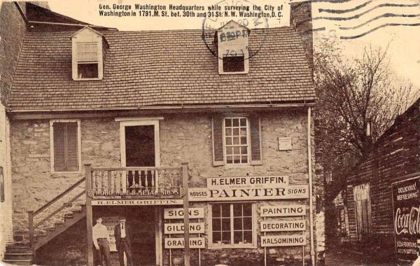 Washington DC George Washington HQ Painter Coke Sign Vintage Postcard AA929