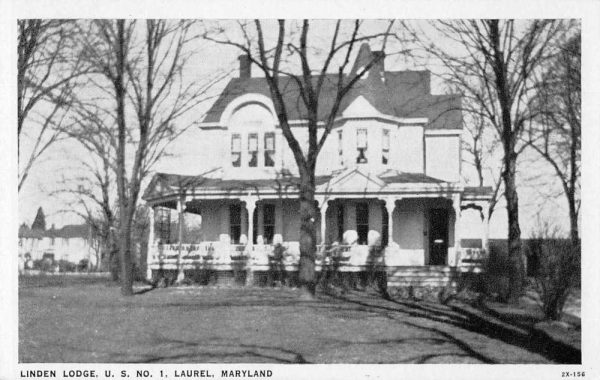 Laurel Maryland Linden Lodge US No 1 Exterior Vintage Postcard AA963