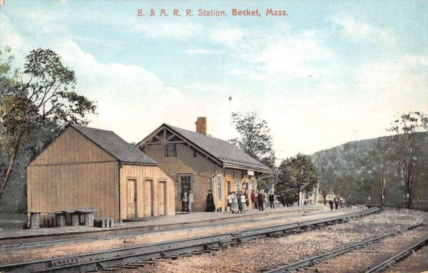 Becket Massachusetts Train Station Railroad Depot Vintage Postcard AA971