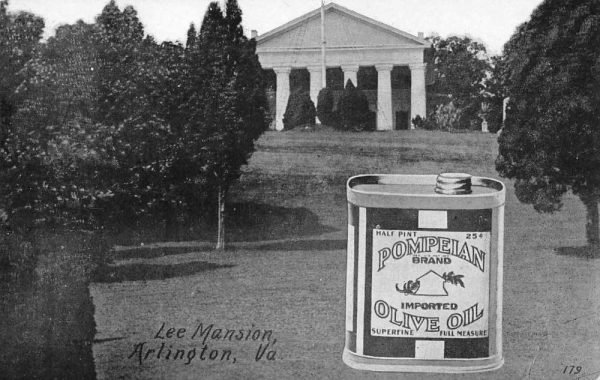 Arlington Virginia Lee Mansion Pompeian Olive Oil Ad Vintage Postcard AA982