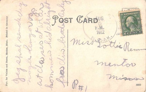 Mentor Minnesota Great Northern Depot Train Station Vintage Postcard AA1036 - Image 2