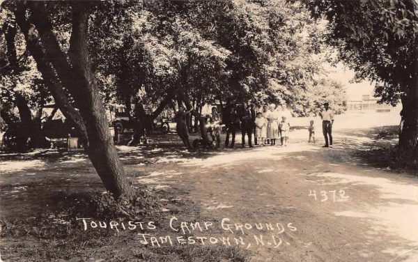 Jamestown North Dakota Tourists Camp Grounds Real Photo Vintage Postcard AA1155