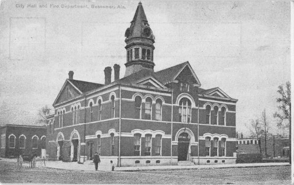 Bessemer Alabama City Hall and Fire Department Vintage Postcard AA1196