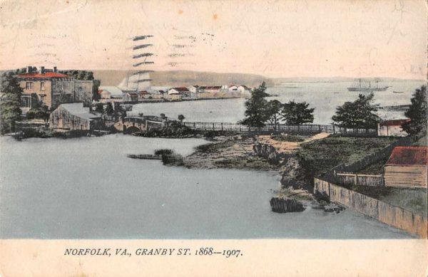 Norfolk Virginia Granby Street Birds Eye View Vintage Postcard AA1216