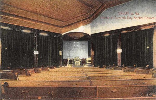 Grafton West Virginia 7th Day Baptist Church Interior Vintage Postcard AA1234
