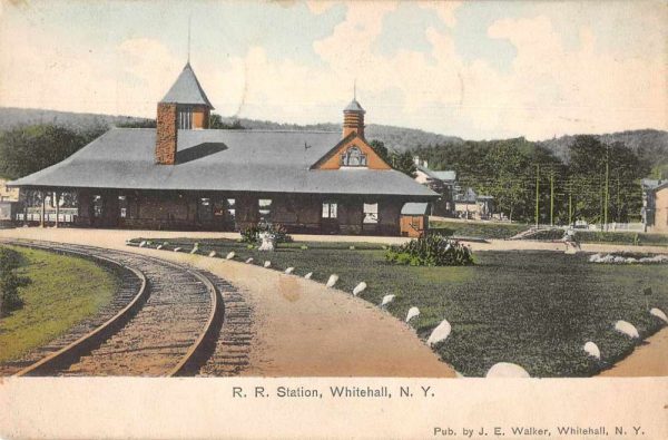 Whitehall New York Railroad Station Vintage Postcard AA1245