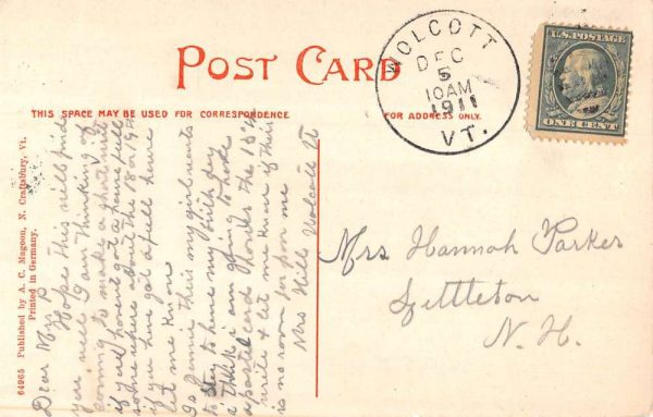North Craftsbury Vermont street view Orleams House vintage pc CC398 - Image 2